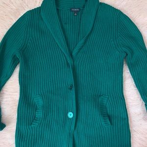 Vintage forest green cardigan